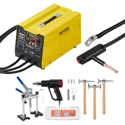 Spot Welder Dent Puller, 300W Stud Welder Dent Repair Kit with Heat Gun, Auto/Manual Welding Mode, Auto Body Spot Welding Dent Repair Machine for Aluminum Car Body Panels Repair