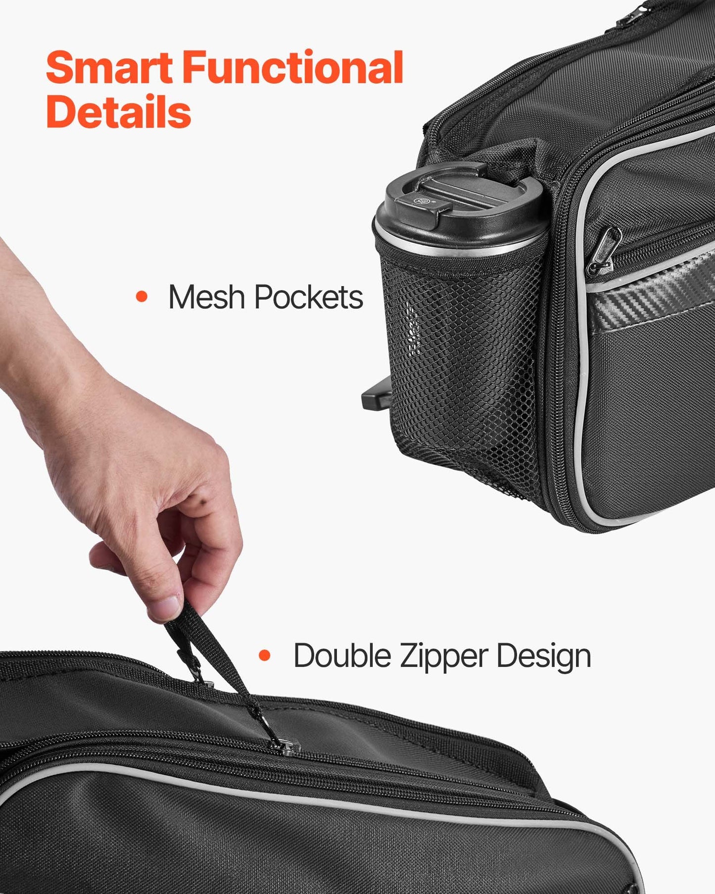 Motorcycle Saddlebag, 30 L (15 L x 2) Large Capacity Side Saddle Bag with Waterproof Rain Cover and Straps, Compatible with Most Motorcycles, Outdoor Sports Motorbike Luggage Storage Bag, Black