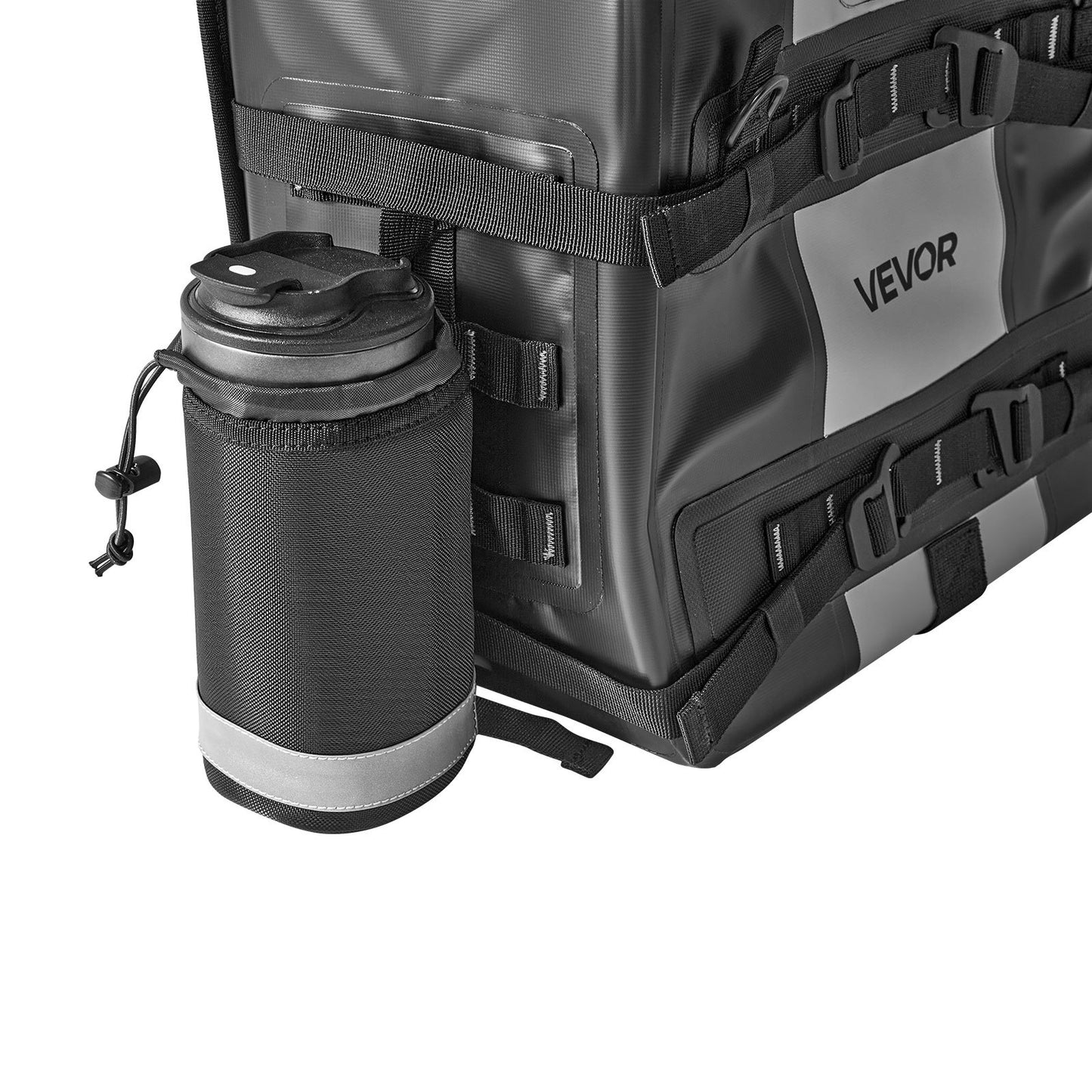 Motorcycle Saddlebag, 56 L (28 L x 2) Large Capacity Side Saddle Bag Compatible with Most Motorcycles, Waterproof Fabric Outdoor Sports Motorbike Luggage Storage with Detachable Inner Bag, Black