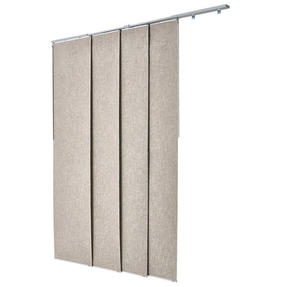 Panel Track Blinds, Extendable Track from 116 cm to 218 cm W, Trimmable Panel Curtains Up to 243cm H, Vertical Blackout Panel Blinds for Sliding Doors, Patio Doors, Room Divider, Windows, Brown