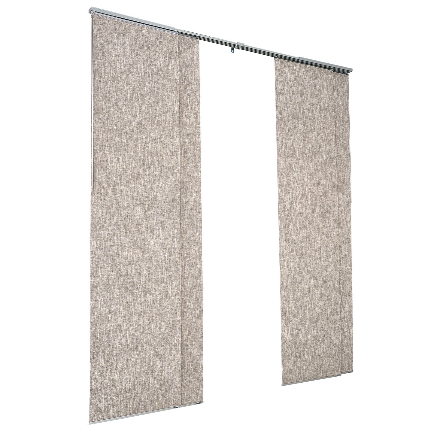 Panel Track Blinds, Extendable Track from 116 cm to 218 cm W, Trimmable Panel Curtains Up to 243cm H, Vertical Blackout Panel Blinds for Sliding Doors, Patio Doors, Room Divider, Windows, Brown