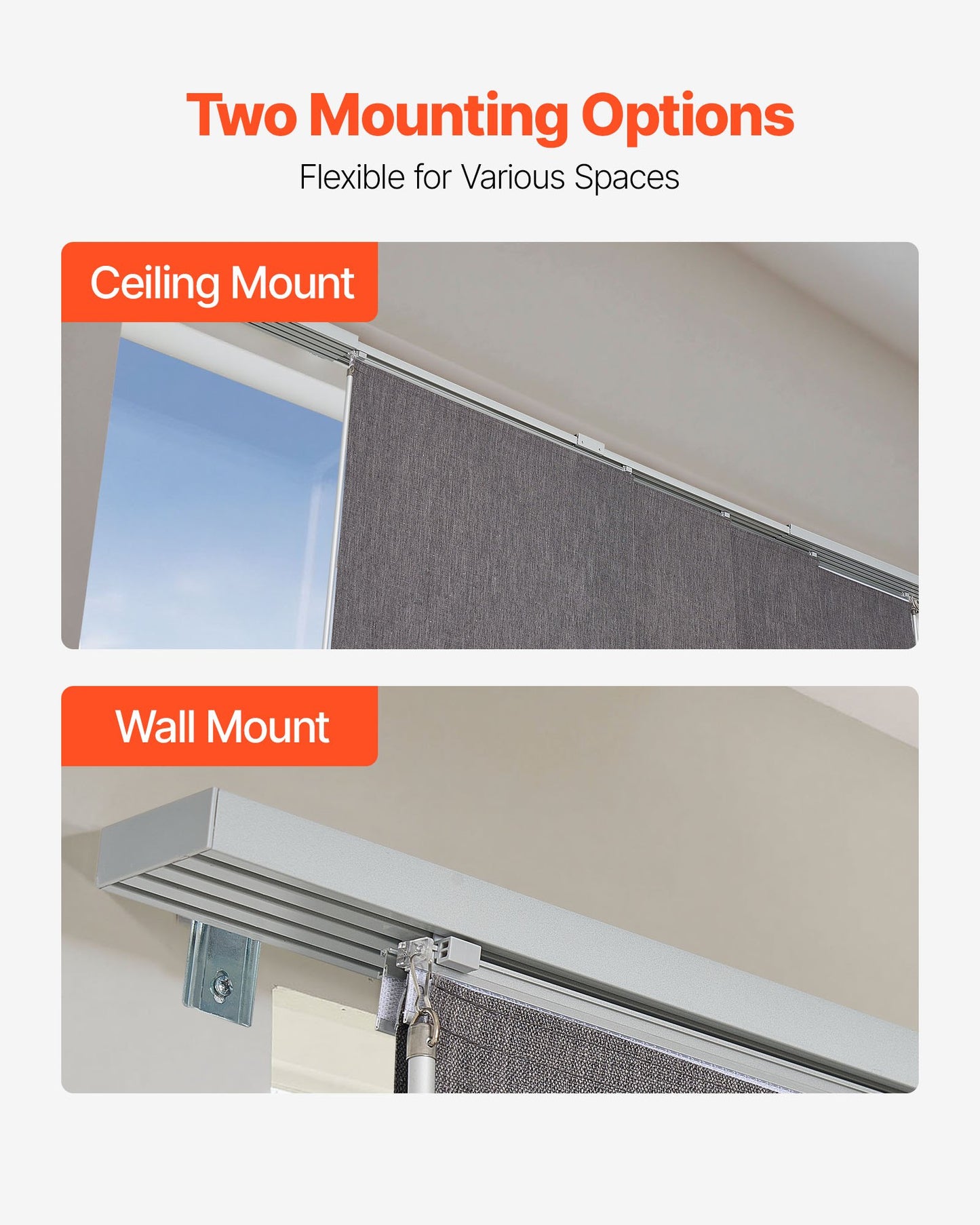 Panel Track Blinds, Extendable Track from 116 cm to 218 cm W, Trimmable Panel Curtains Up to 243cm H, Vertical Blackout Panel Blinds for Sliding Doors, Patio Doors, Room Divider, Dark Gray