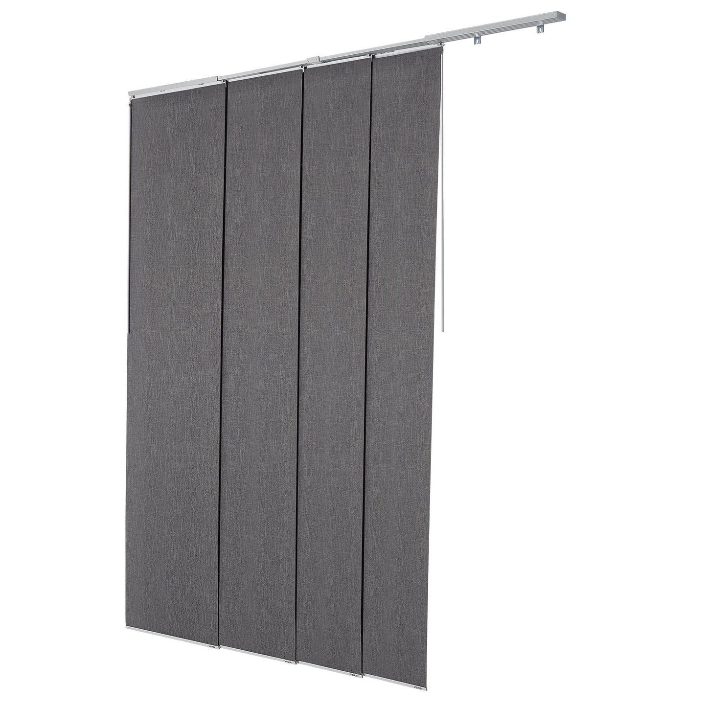 Panel Track Blinds, Extendable Track from 116 cm to 218 cm W, Trimmable Panel Curtains Up to 243cm H, Vertical Blackout Panel Blinds for Sliding Doors, Patio Doors, Room Divider, Dark Gray
