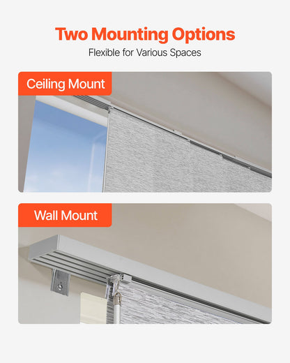 Panel Track Blinds, Extendable Track from 116 cm to 218 cm W, Trimmable Panel Curtains Up to 243cm H, Adjustable Vertical Panel Blinds for Sliding Doors, Patio Doors, Room Divider, Window, Gray