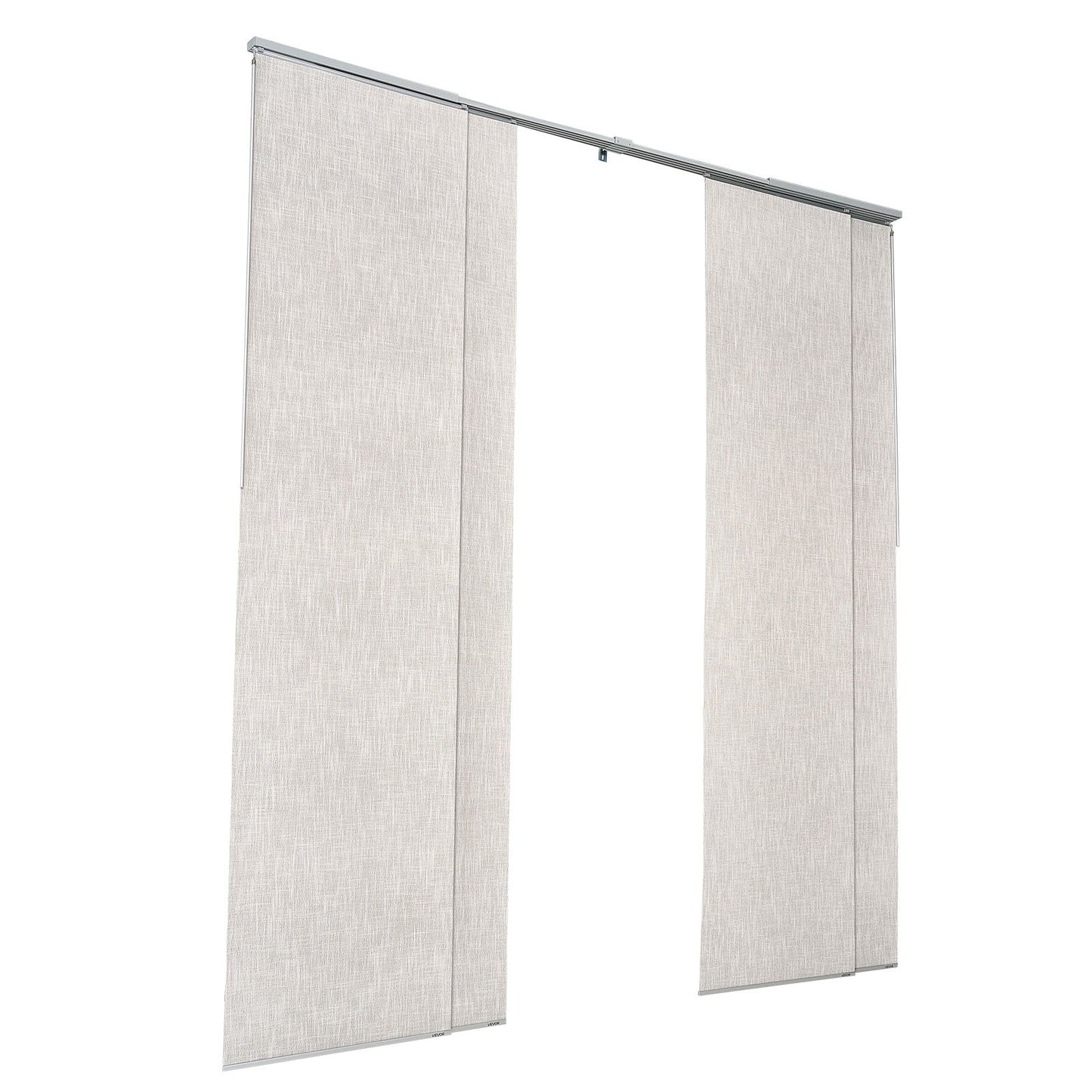Panel Track Blinds, Extendable Track from 116 cm to 218 cm W, Trimmable Panel Curtains Up to 243cm H, Vertical Blackout Panel Blinds for Sliding Doors, Patio Doors, Room Divider, Light Gray