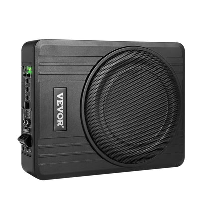 10" 300W Underseat Car Subwoofer, Slim Powered Car Subwoofers Under the Seat, Low Profile Audio Sub Built-in Amplifier, High/Low Level Input & Volume Controller for SUVs, Car, Truck, RV