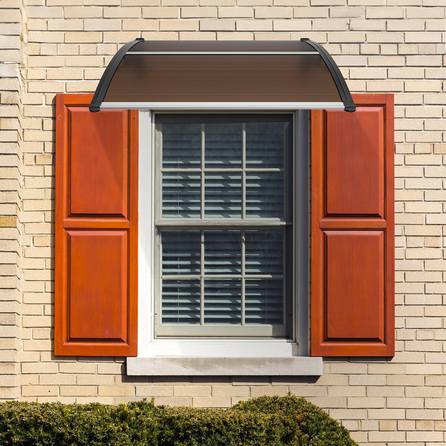 Fenster- und Türvordach 40" x 40", UPF 50+ Polycarbonat, Eingangstür-Außenvordach, Vordach für Sonnenschutz, UV-, Regen- und Schneeschutz, Hohlkammerplatte