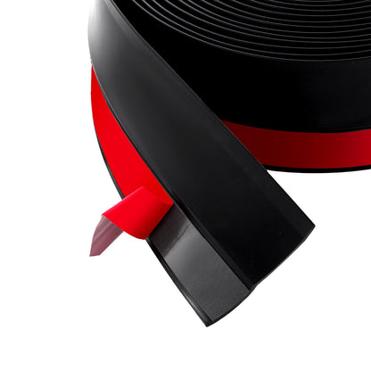 Garage Door Seal Top and Sides Seal Strip, 20 FT Universal Weather Stripping Replacement Soft and Hard Composite, Weatherproofing Garage Door TPE Seals with Adhesive Backed and Screws, Black