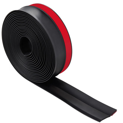 Garage Door Seal Top and Sides Seal Strip, 20 FT Universal Weather Stripping Replacement Soft and Hard Composite, Weatherproofing Garage Door TPE Seals with Adhesive Backed and Screws, Black