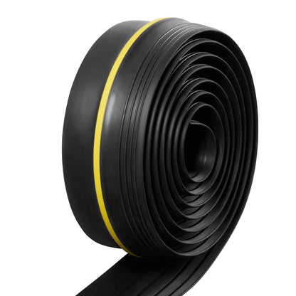 Garage Door Threshold Seal Strip, 12 FT Universal Garage Door Floor Seal Strip with Adhesive, Garage Door Bottom Weatherproof Strip, Upgraded Thick PVC DIY Weather Stripping Replacement, Black