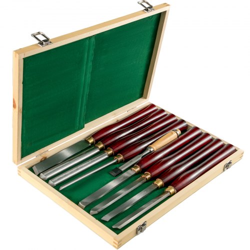 Wood Chisel Sets 8pcs Lathe Chisels 7INCH/17CM Woodworking Chisels 9INCH Wood Lathe Tools Wood Chisels Lathe Tools Wood Tool Box for Wood Carving Root Carving Furniture Carving Lathes Red