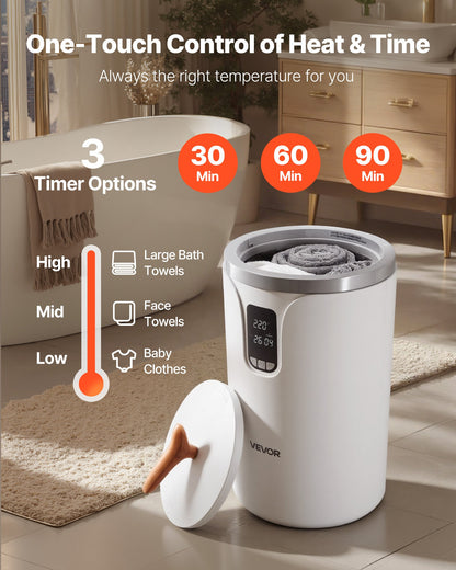 Towel Warmers for Bathroom, Towel Warmer Bucket with 24H Delay Timer & Child Lock & Auto Shut Off for Spa Fits up to 3 Oversized Bath Towels, Blankets, Clothes, Bathrobes, PJ's and More