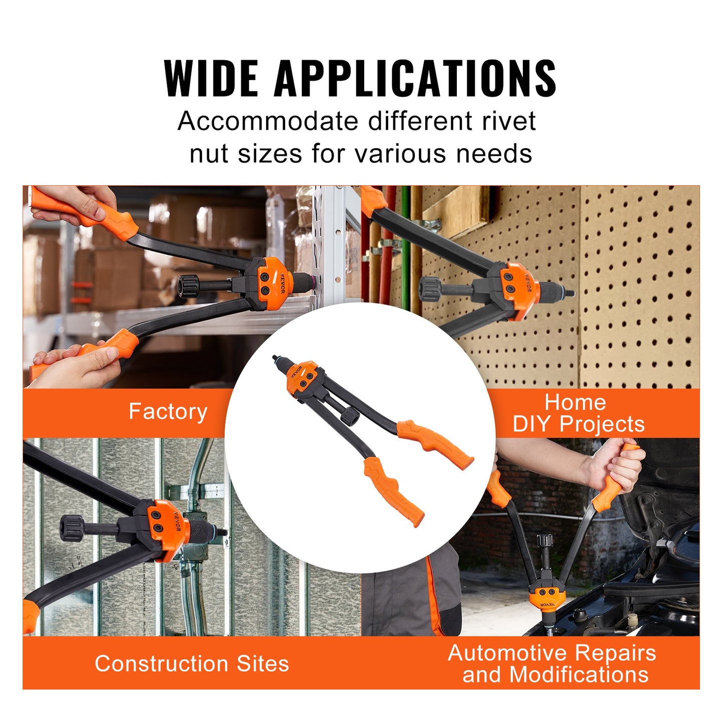 Rivet Nut Tool, 40.6 cm Rivnut Tool Kit with 13PCS Metric and SAE Mandrels, 186PCS Rivet Nuts, M3, M4, 10-24, M5, M6, 1/4-20, 8-32, 5/16-18, M8, 3/8-16, M10, M12, 1/2-13, With Carrying Case