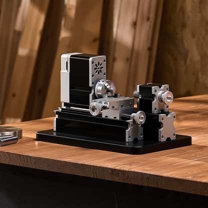 Didactical Mini Metal Lathe Machine, 70 x 130 mm(2.76 x 5.12 in), 36W Power Metal Lathe, 20,000 RPM Speed, with 3-jaw Chuck, Aluminum Alloy Handwheel, for Processing Precision Parts Soft Metals Wood Plastics