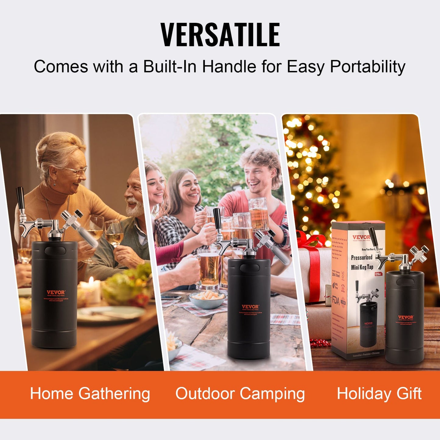 Beer Growler Tap System, 128Oz 4L Mini Keg, 304 Stainless Steel Pressurized Beer Growler, Keg Growler with Pressure Display, CO2 Regulator Faucet, Leak-Proof Ring For Draft, Homebrew, Craft Beer