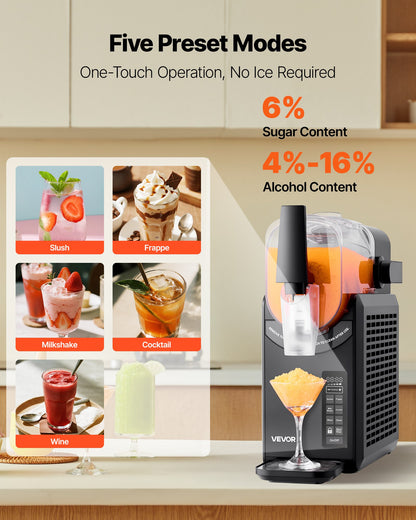 Slushie Machine, 2.6L/88oz No Ice Needed Slushy Machine for Home, Frozen Drink Maker with 5 Preset Programs, Margarita Machine with Self-Cleaning, Frozen Margaritas, Frappés, Milkshake & More