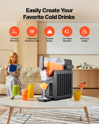 Slushie Machine, 2.6L/88oz No Ice Needed Slushy Machine for Home, Frozen Drink Maker with 5 Preset Programs, Margarita Machine with Self-Cleaning, Frozen Margaritas, Frappés, Milkshake & More