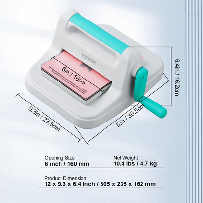 Manual Die Cutting Embossing Machine 15.2 cm Opening For Art Craft Scrapbooking