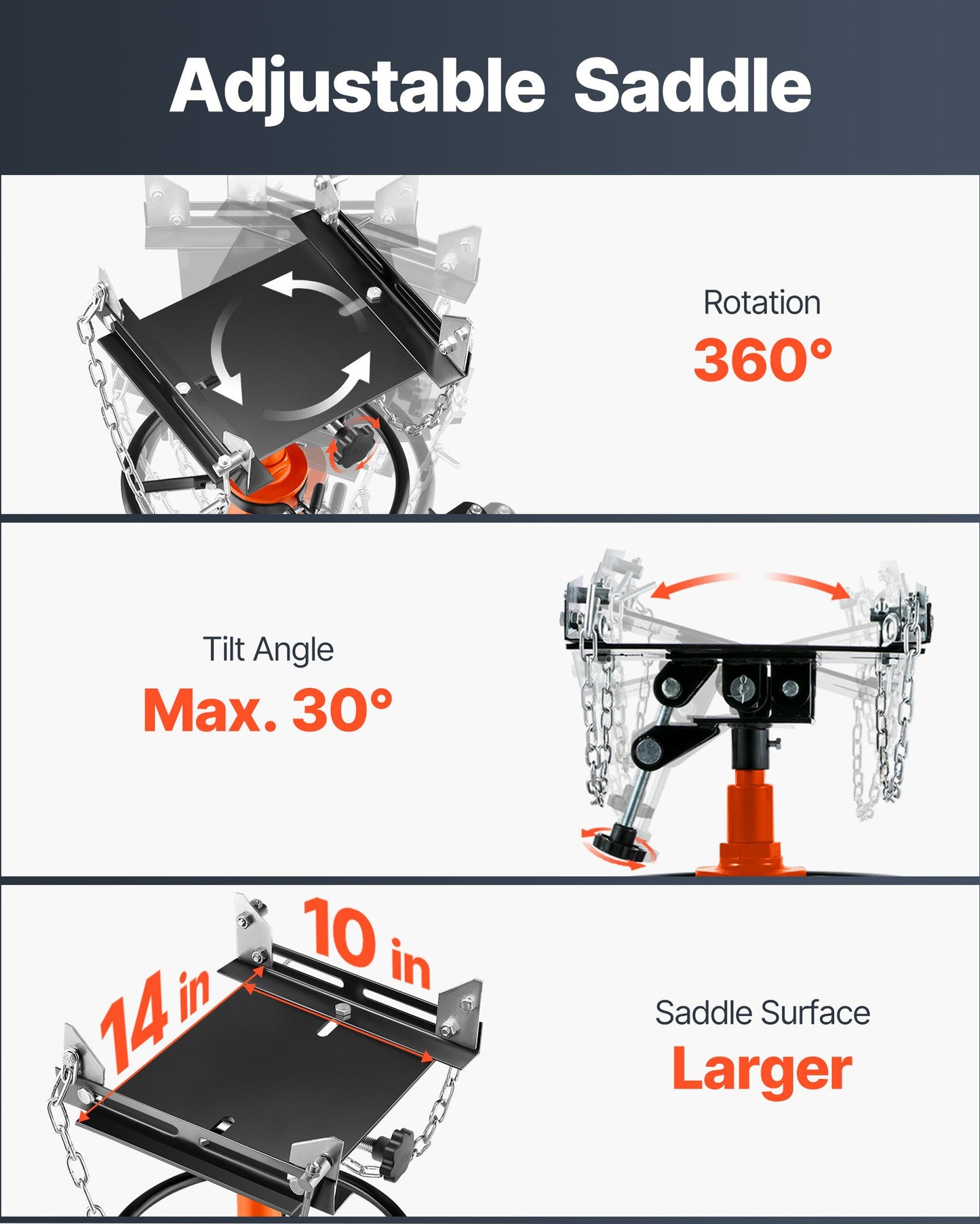 Transmission Jack, 600 kg Hydraulic Telescoping Transmission Jack, 81 -170 cm High Lift Floor Jack Stand with Foot Pedal, 360° Swivel Wheel, Hydraulic Transmission Jack Garage/Shop Lift Hoist