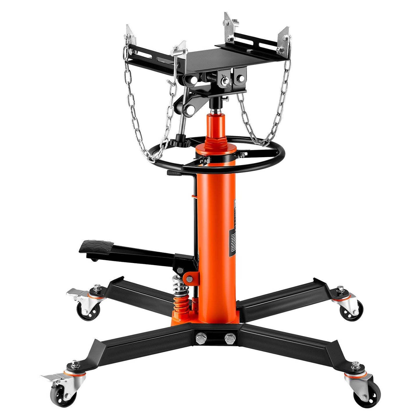 Transmission Jack, 600 kg Hydraulic Telescoping Transmission Jack, 81 -170 cm High Lift Floor Jack Stand with Foot Pedal, 360° Swivel Wheel, Hydraulic Transmission Jack Garage/Shop Lift Hoist