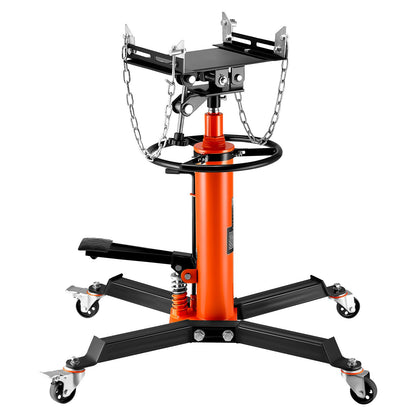 Transmission Jack, 600 kg Hydraulic Telescoping Transmission Jack, 81 -170 cm High Lift Floor Jack Stand with Foot Pedal, 360° Swivel Wheel, Hydraulic Transmission Jack Garage/Shop Lift Hoist