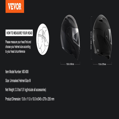 Motorcycle Helmet, Unmasked, Smart Street ABS & High Density Helmet with Bluetooth Slot & Interchangeable Lens, DOT Approved Comfortable Motocross Helmet, Fit for Youth & Adults