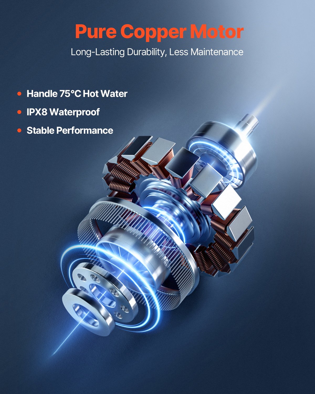 Macerator Pump, 1200W, 180 L/min(48 GPM) Flow, 33 ft/10 m Head, Macerator Sewerage Toilet Pump with 4 Water Inlets, Waste Water Disposal Upflush Machine for Toilet, Basement, Shower, Sink, Laundry, Bathtub