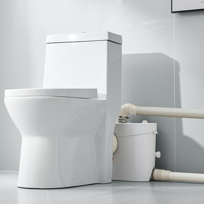 Macerator Pump, 900W, 180 L/min(48 GPM) Flow, 40 ft/12 m Head, Macerator Sewerage Toilet Pump with 4 Water Inlets, Waste Water Disposal Upflush Machine for Toilet, Basement, Shower, Sink, Laundry, Bathtub