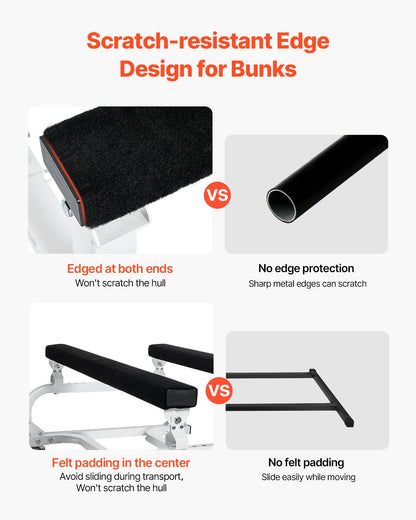 Watercraft PWC Dolly, 1000 lbs Load Capacity, Jet Ski Stand PWC Cart for Moving Watercraft, Adjustable Bunks with 4 Casters & 2 Brakes, Heavy-Duty Jet Ski Cart for Kayaks, Jet Skis, Speedboats