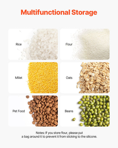 Ingredient Bin, 33.3 L Capacity Ingredient Storage Bin, PP Material Flour Bins On Wheels, White Shelf Ingredient Bin with Scoop and Sliding Lid, Commercial Storage Bins, 3 Pcs/Set