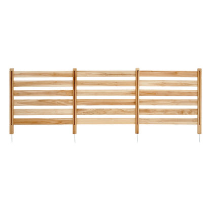 Sichtschutzzaun aus Holz, 91 cm B x 91 cm L, 3-teiliger Lamellenzaun für Klimaanlagen, Poolzubehör-Einhausung mit Metallpfählen, einfache Selbstmontage, Mülltonnenabdeckung für den Garten