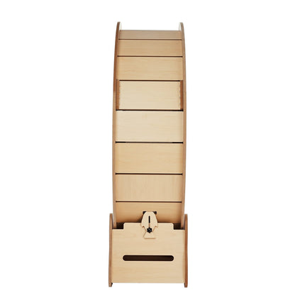 Wooden Cat Exercise Wheel, 43.3" Large Cat Treadmill Wheel for Indoor Cats, Cat Running Wheel with Detachable Carpet & Cat Teaser for Running/Walking/Training, Suitable for Most Cats Yellow