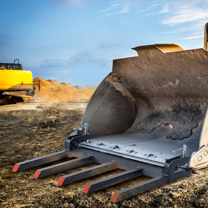 Aufsteckbare Schuttgabeln für 48-Zoll-Schaufeln, 2600 lbs Tragfähigkeit, robuste, aufsteckbare Palettengabeln für Schaufeln, passend für Lader, Kompaktlader und Traktoren zum Aufräumen von Ästen, Schutt oder Gartenabfällen
