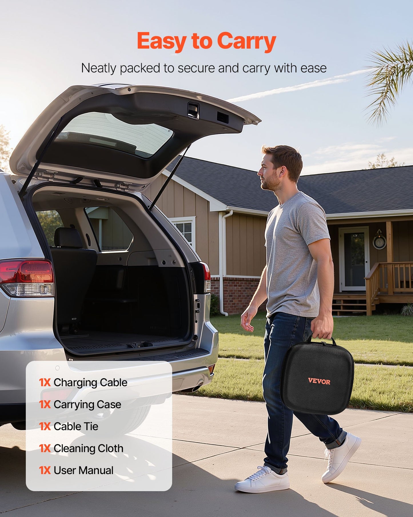 EV Charger Extension Cable, 16Amp 10 m Max 11 kW Extension Cord Compatible with All Type 2 Electric Vehicle Chargers, 3-Phase AC 480V 50Hz IP65 Heavy Duty Car Charging Cable with Carrying Bag