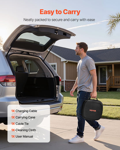 EV Charger Extension Cable, 16Amp 10 m Max 11 kW Extension Cord Compatible with All Type 2 Electric Vehicle Chargers, 3-Phase AC 480V 50Hz IP65 Heavy Duty Car Charging Cable with Carrying Bag