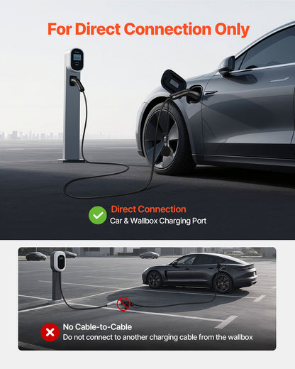 EV Charger Extension Cable, 32Amp 10 m Max 22 kW Extension Cord Compatible with All Type 2 Electric Vehicle Chargers, 3-Phase AC 480V 50Hz IP65 Heavy Duty Car Charging Cable with Carrying Bag