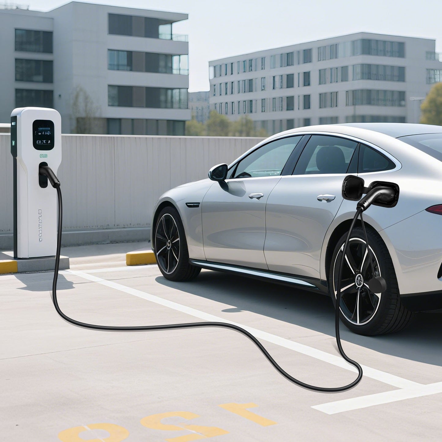 EV Charger Extension Cable, 32Amp 10 m Max 22 kW Extension Cord Compatible with All Type 2 Electric Vehicle Chargers, 3-Phase AC 480V 50Hz IP65 Heavy Duty Car Charging Cable with Carrying Bag