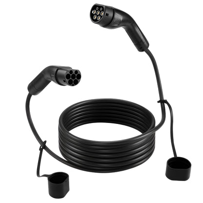 EV Charger Extension Cable, 32Amp 10 m Max 22 kW Extension Cord Compatible with All Type 2 Electric Vehicle Chargers, 3-Phase AC 480V 50Hz IP65 Heavy Duty Car Charging Cable with Carrying Bag