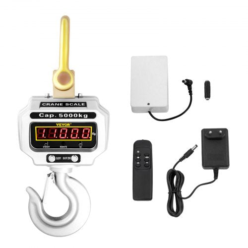 Digitale Kranwaage (5000 kg / 11000 lbs) – Schwerlast-Kranwaage – Industrielle digitale Hängewaage mit LED-Anzeige