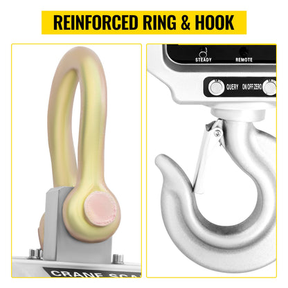 Digitale Kranwaage (5000 kg / 11000 lbs) – Schwerlast-Kranwaage – Industrielle digitale Hängewaage mit LED-Anzeige