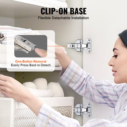 Cabinet Hinges, 40 Packs Full Overlay Kitchen Cabinet Door Hinges, 100 Degree Opening Angel Soft Close Concealed Cupboard Hinges for Framed + Frameless Cabinet Type, with Mounting Screws