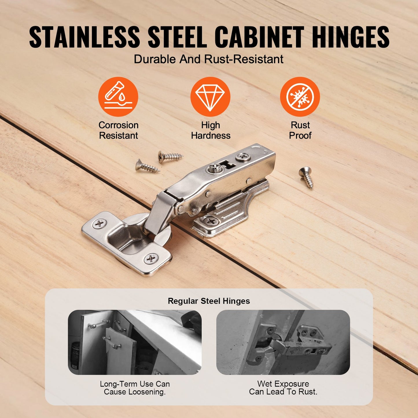 Cabinet Hinges, 40 Packs Full Overlay Kitchen Cabinet Door Hinges, 100 Degree Opening Angel Soft Close Concealed Cupboard Hinges for Framed + Frameless Cabinet Type, with Mounting Screws