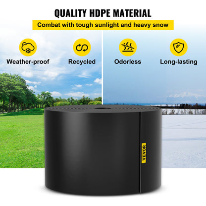 Beeteinfassung, 25 cm tief, 12 m Gesamtlänge, recyceltes HDPE-Rollbrett, flexible, biegsame Einfassung für Garten, Rasen, Garten und Hof, gegen Unkraut, schwarz