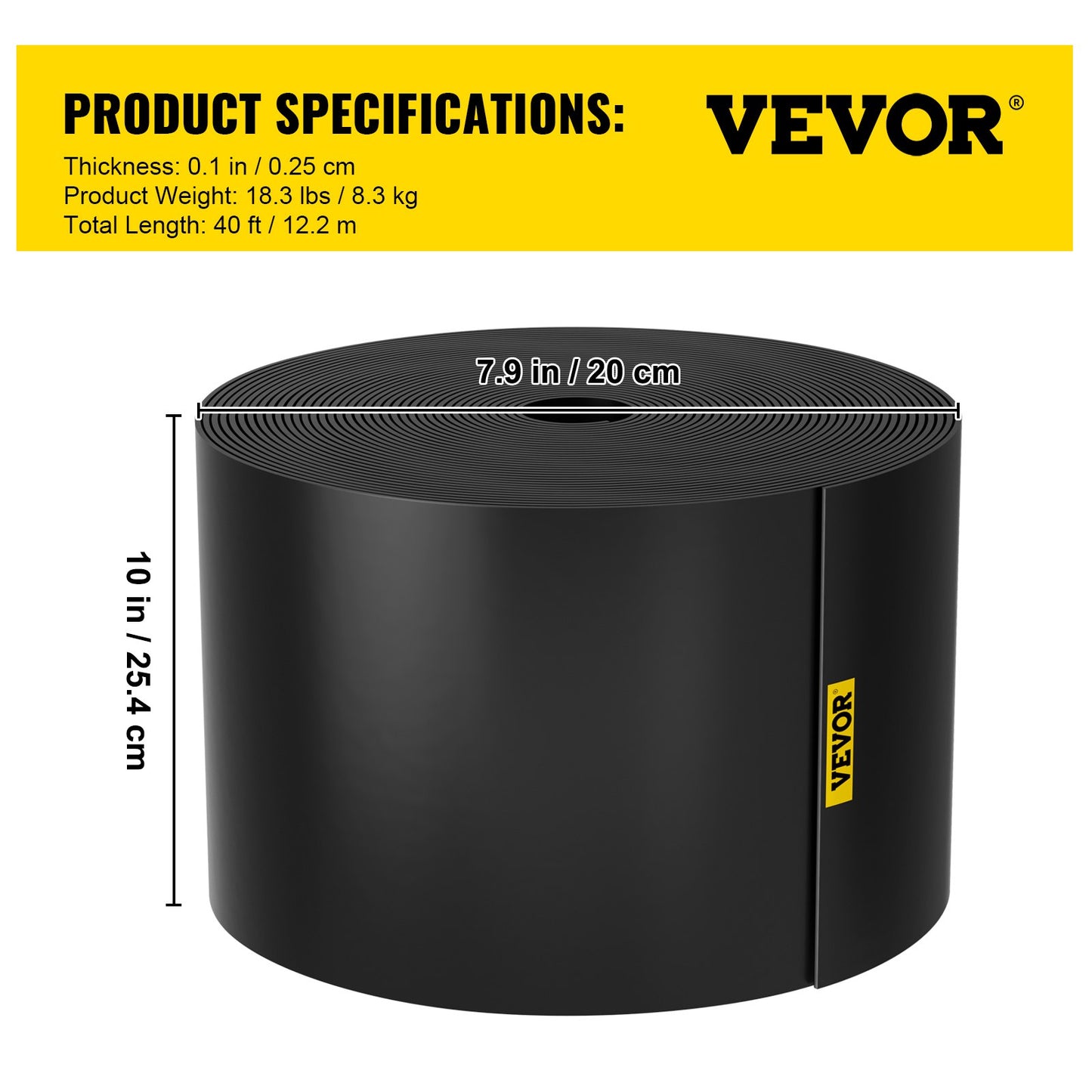 Beeteinfassung, 25 cm tief, 12 m Gesamtlänge, recyceltes HDPE-Rollbrett, flexible, biegsame Einfassung für Garten, Rasen, Garten und Hof, gegen Unkraut, schwarz