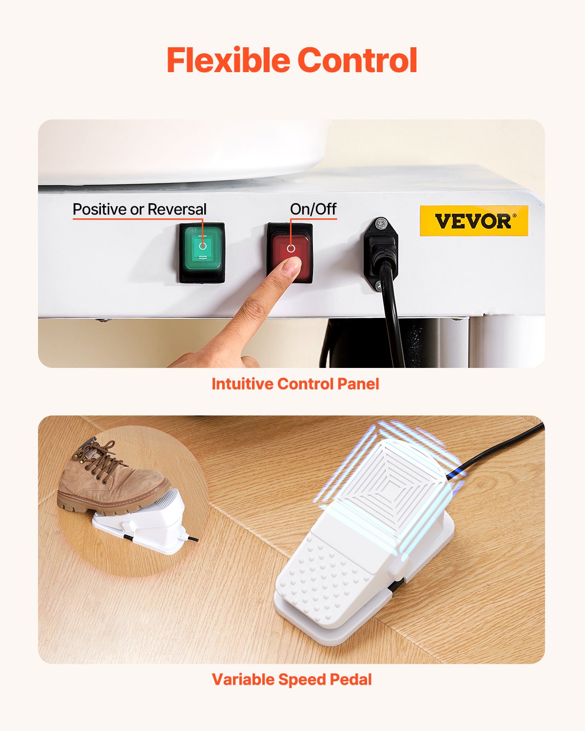 Pottery Wheel, 28 cm Ceramic Wheel Forming Machine, 60-300 RPM Speed Adjustable Foot Pedal, Adjustable Lift Leg, Detachable Basin, Complete Tool Accessory Kit for Work Art Craft DIY, White