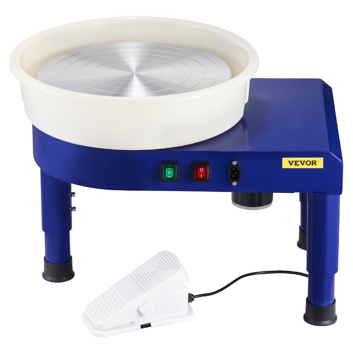Pottery Wheel, 35 cm Ceramic Wheel Forming Machine, 60-300 RPM Speed Adjustable Foot Pedal, Adjustable Lift Leg, Detachable Basin, Complete Tool Accessory Kit for Work Art Craft DIY, Blue
