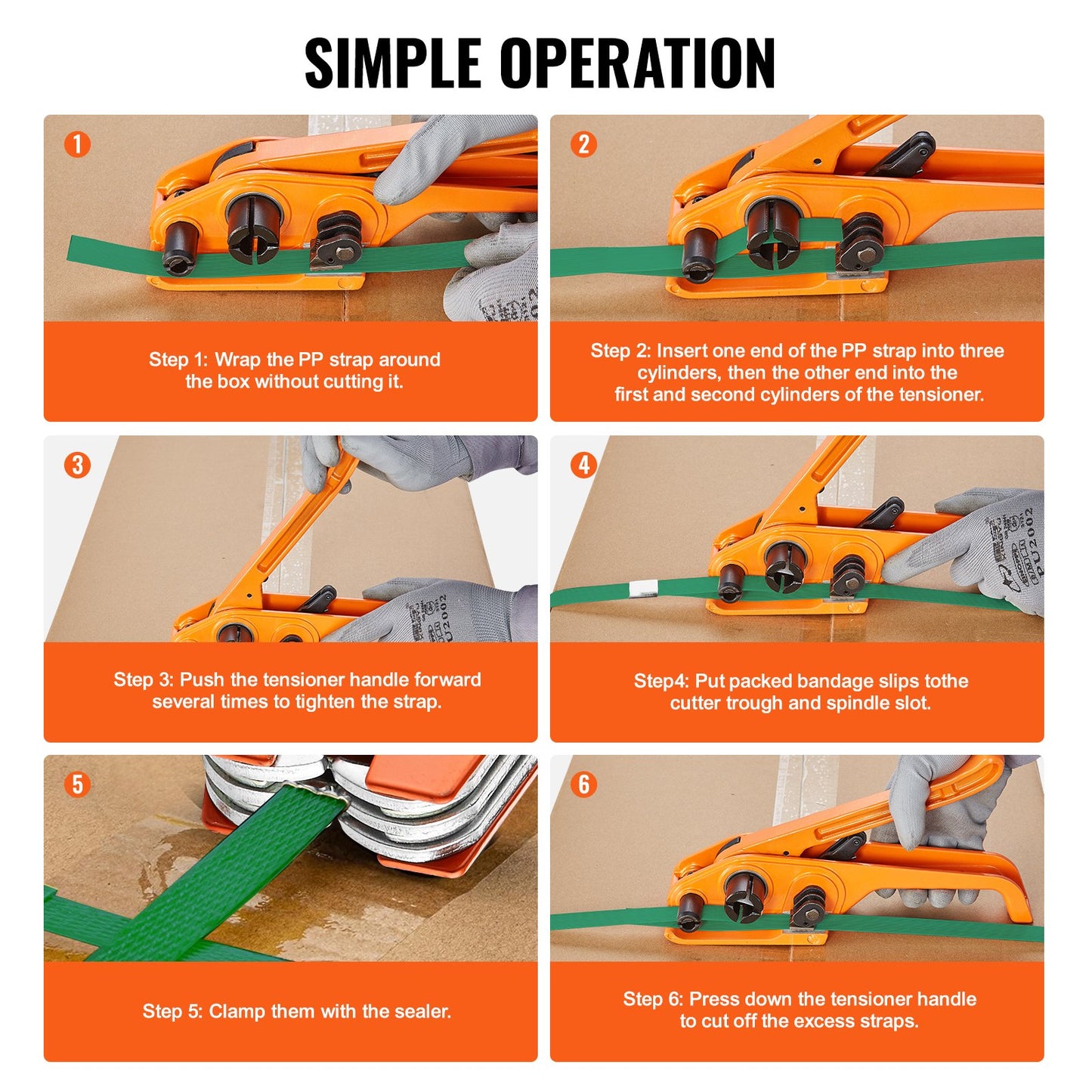 Umreifungsset mit Spannwerkzeug, Verschlusswerkzeug, 304,8 m PET-Band, 300 Metallplomben, Palettenverpackungs-Umreifungsset, Umreifungsband für Verpackungszwecke