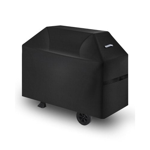 Grillabdeckung, 132 cm (52 ​​Zoll) Grillabdeckung für den Außenbereich, wasserdicht, farbecht, wetterfest, aus robustem 600D-Polyester, einfaches Anbringen und Abnehmen dank Klettverschlüssen, Schwarz