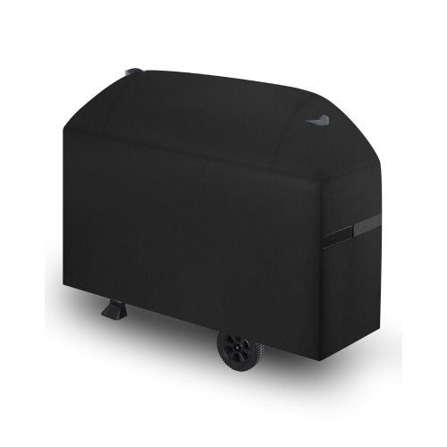 Grillabdeckung, 160 cm (63 Zoll) Grillabdeckung für den Außenbereich, wasserdicht, farbecht, wetterfest, aus robustem 600D-Polyester, einfaches Anbringen und Abnehmen dank Klettverschlüssen, Schwarz