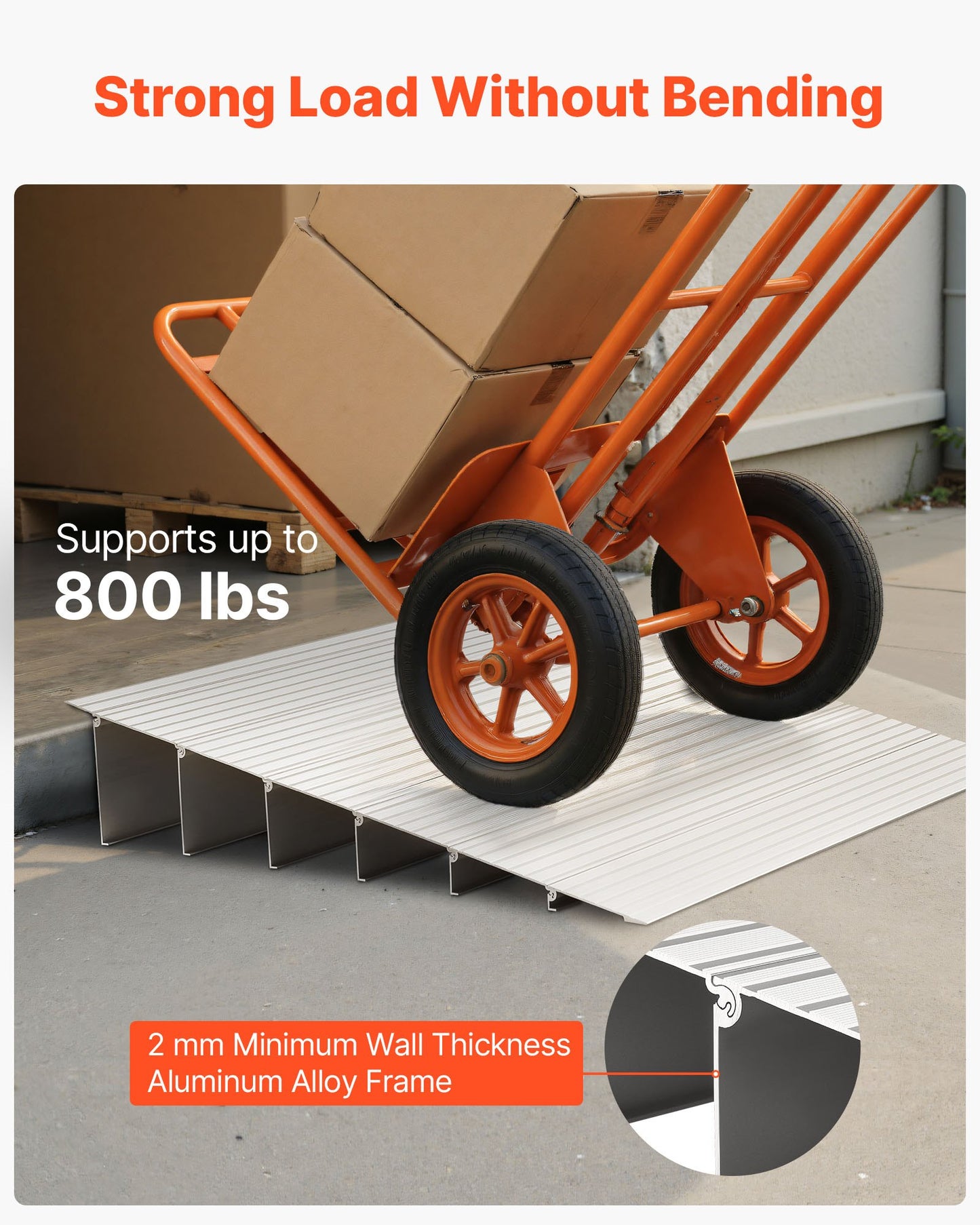 Türschwellenrampe, 138 mm Steigung, rollstuhlgerecht, Tragkraft 363 kg